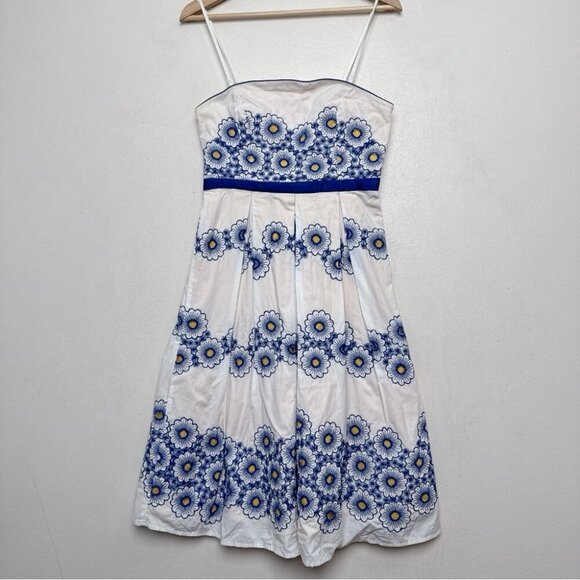 Anthropologie By Moulinette Soeurs Womens 4 Forget-me-not Cold Shoulder Dress - Picture 2 of 13